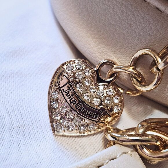 Juicy Couture White Camera Bag/Crossbody | Rhinestone Heart | Y2K & Coquette - Picture 9 of 14